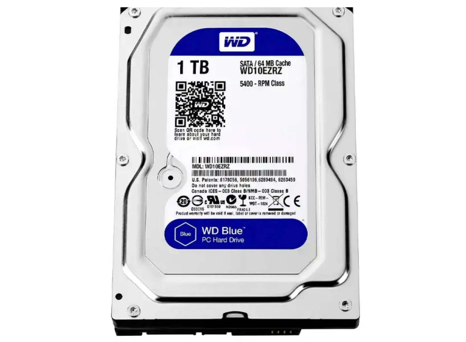 Disco Duro Western Digital 1tb (wd10ezrz) Cache De 64mb, 5400 Rpm, 3.5", Sata 3, Para Pc De Escritorio, Azul