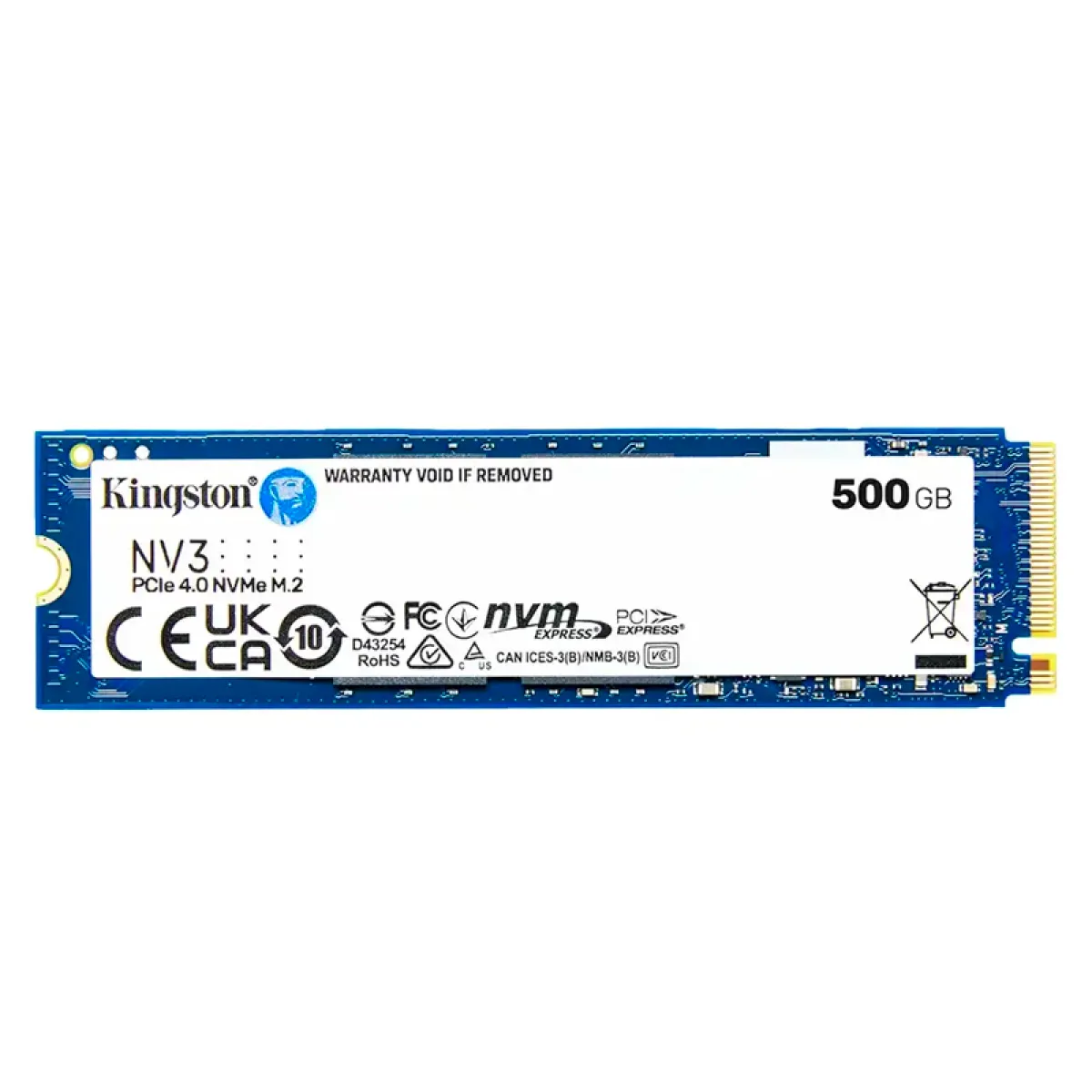Unidad en estado solido Kingston 500GB NV3 PCIe 4.0 NVMe M.2 SSD