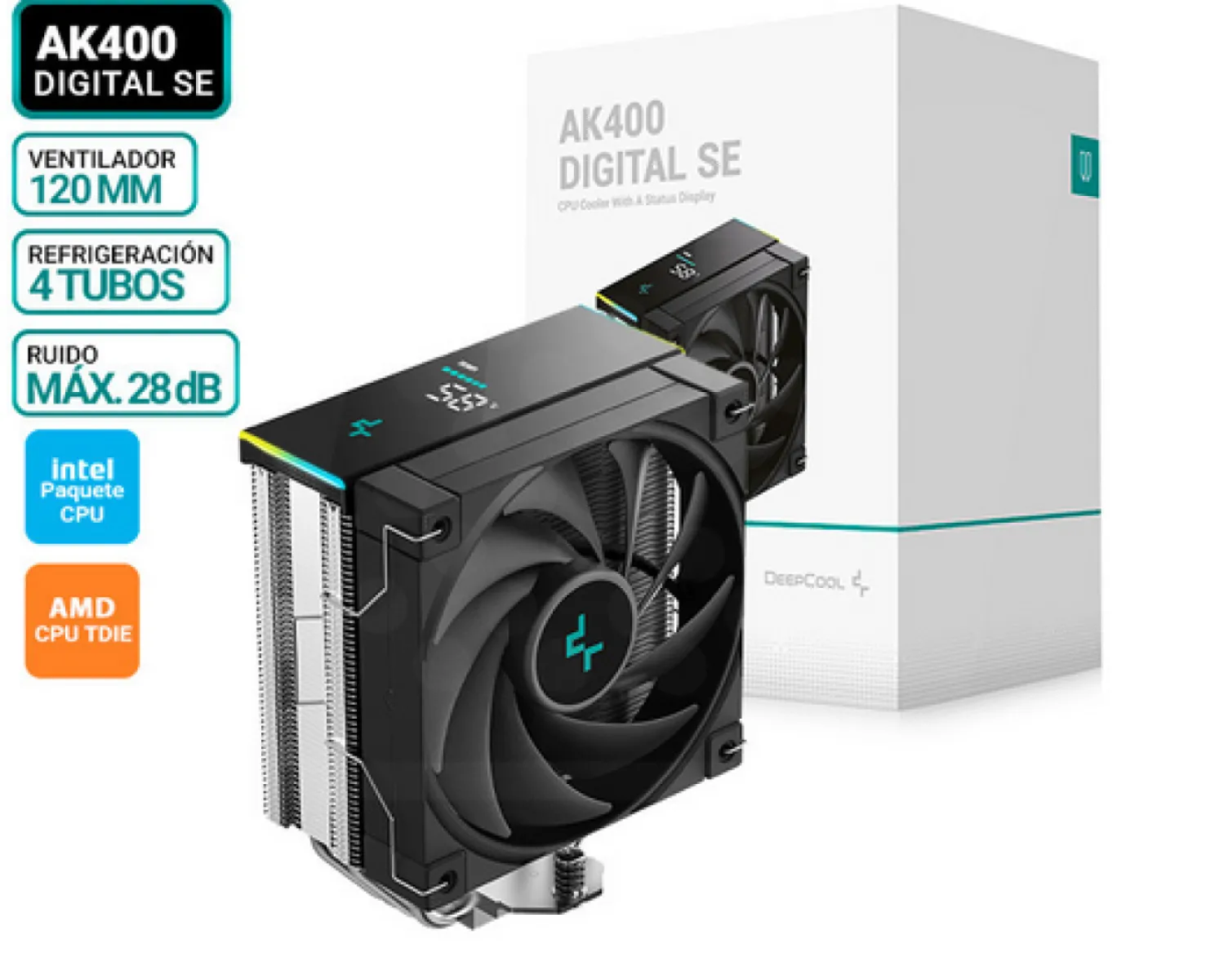 COOLER DE PROCEADOR DEEPCOOL AK400 DIGITAL SE