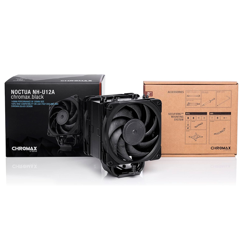 Fan-Cooler Noctua Nh-U12A Chromax.black, Dual Para CPU (120Mm/Negro/22.6 Db)El N