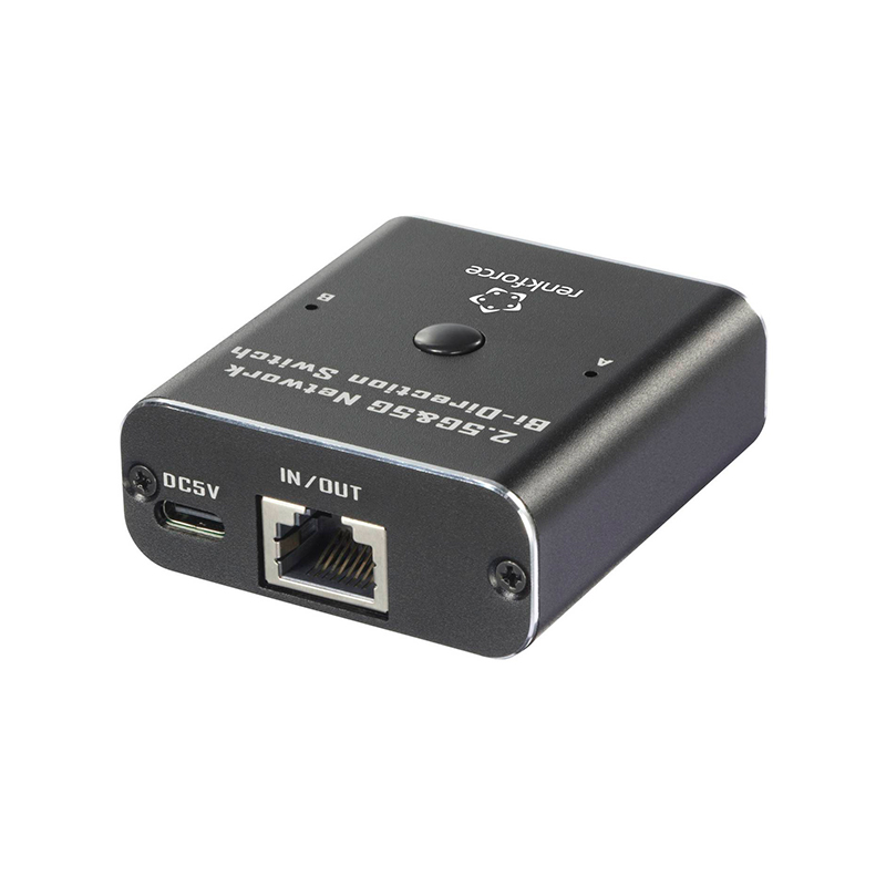Switch Bidireccional De Red Renkforce Rf-Ew-700 De 2 Puertos 2.5G & 5G, Alimentacion