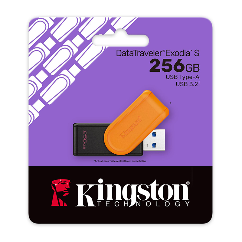 Memoria Flash USB Kingston Datatraveler Exodia S,256Gb, Interfaz: USB 3.2 Gen 1, Nara