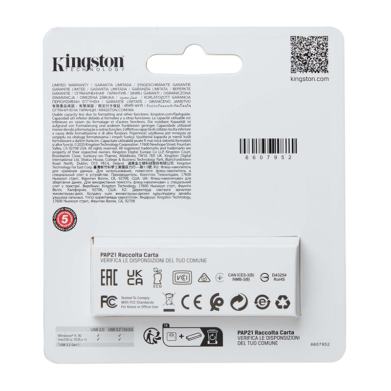 Memoria Flash USB Kingston Datatraveler Exodia S,256Gb, Interfaz: USB 3.2 Gen 1, Nara