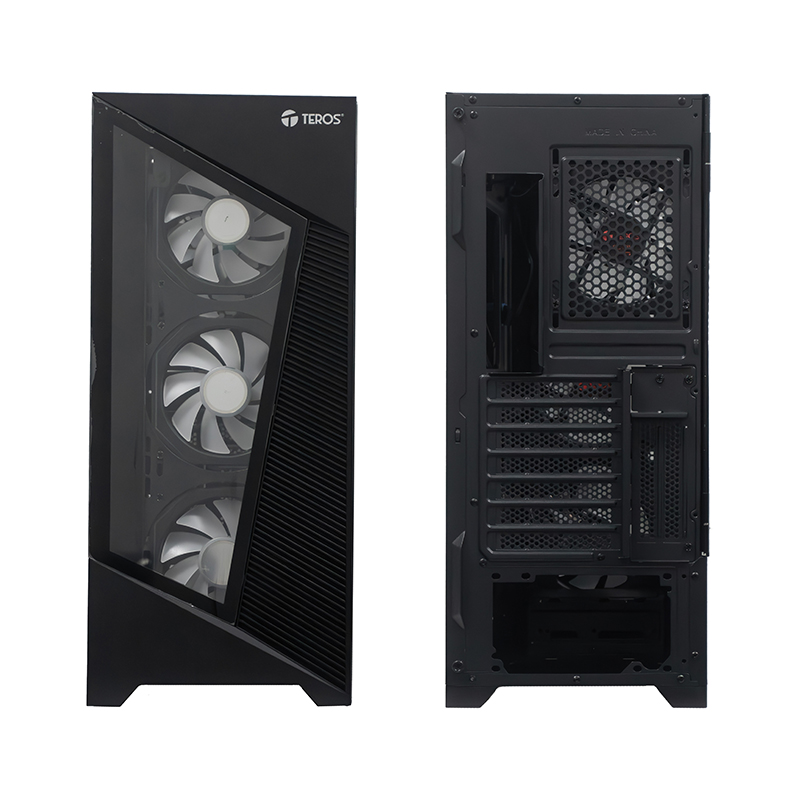 Case Sin Fuente Gamer Teros Te-1330G, Itx, M-Atx,Atx, E-Atx, 3.5 Y 2.5, Negrop