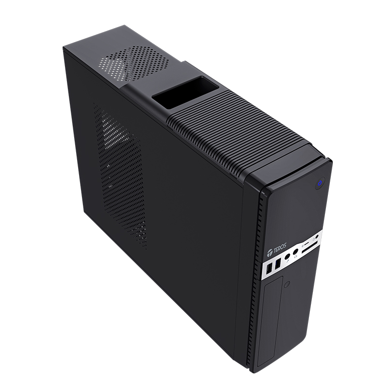 Case Teros Te-1032S, Slim, 250 W, USB 3.2 / USB 2.0, Audio Hd, Dvd, Negropresent