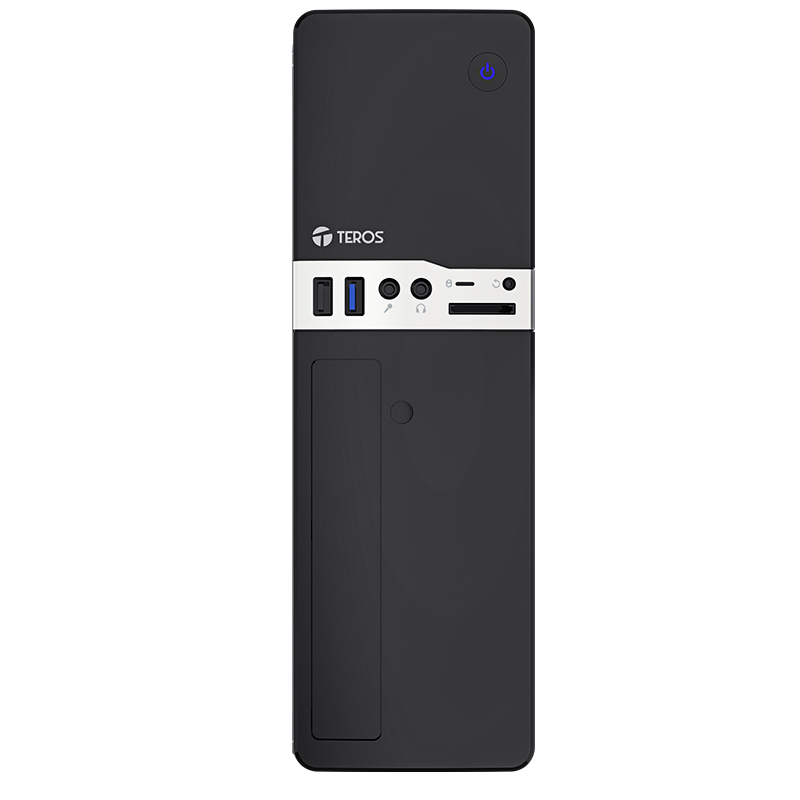 Case Teros Te-1032S, Slim, 250 W, USB 3.2 / USB 2.0, Audio Hd, Dvd, Negropresent