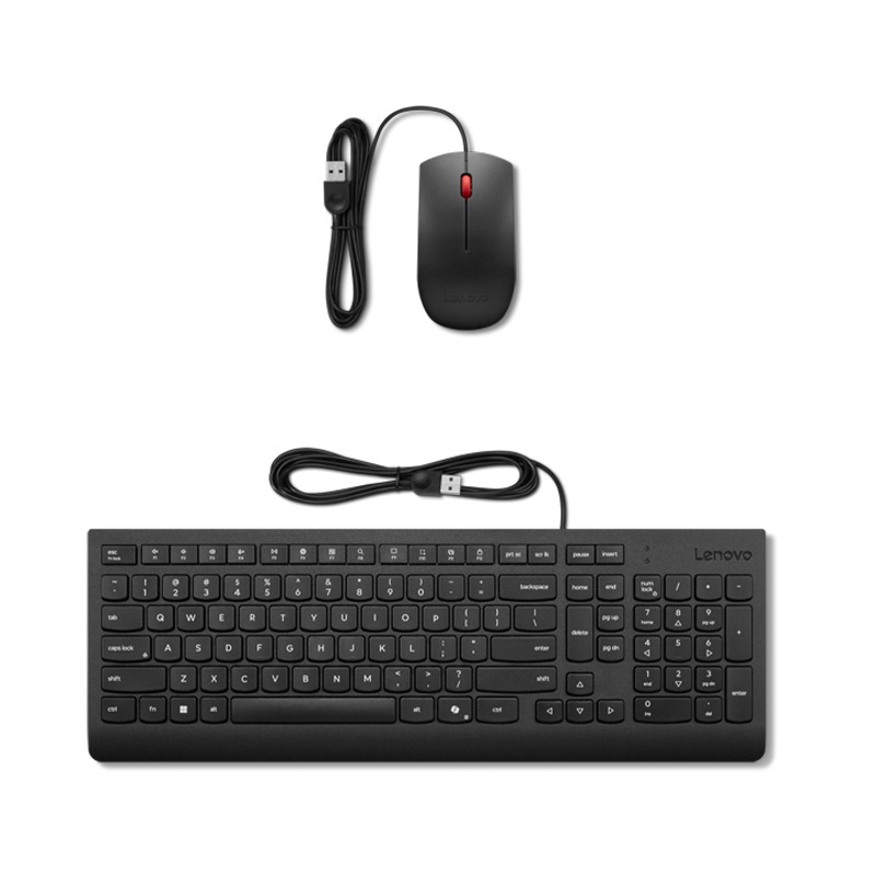 Kit De Teclado Y Mouse Essential Lenovo, Interfazusb-A, Color Negro, En Español.