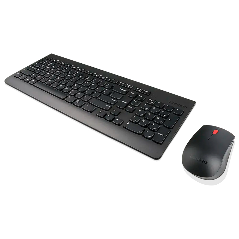 Teclado + Mouse Lenovo, Inalámbrico, Color Negro,(Kit Combo)Conexión Por Recepto