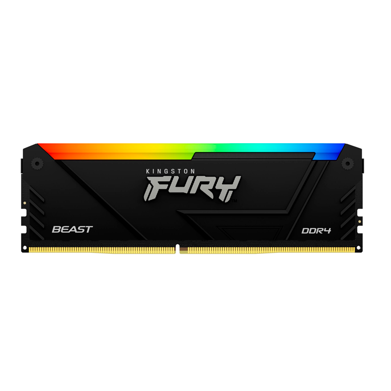 Memoria Kingston Fury Beast RGB Black, 16Gb, Ddr4-3600Mt/S, Pc4-28800, Cl18, 1.35V,No