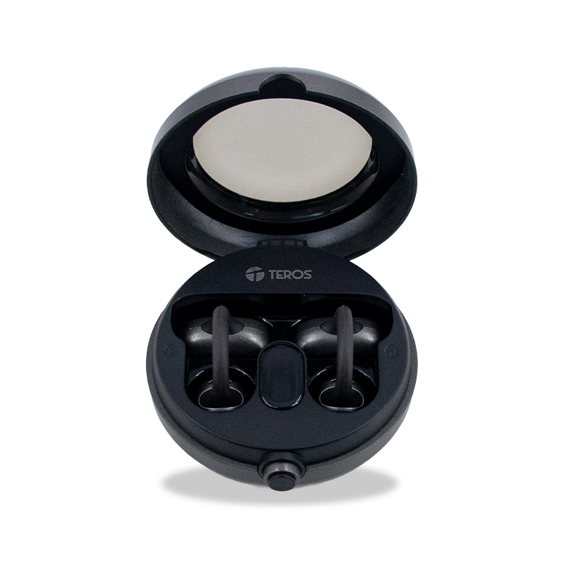 Audífonos Inalámbricos Teros Te-80712N, Bluetooth, Carga Tipo C, Negro Titaniumd