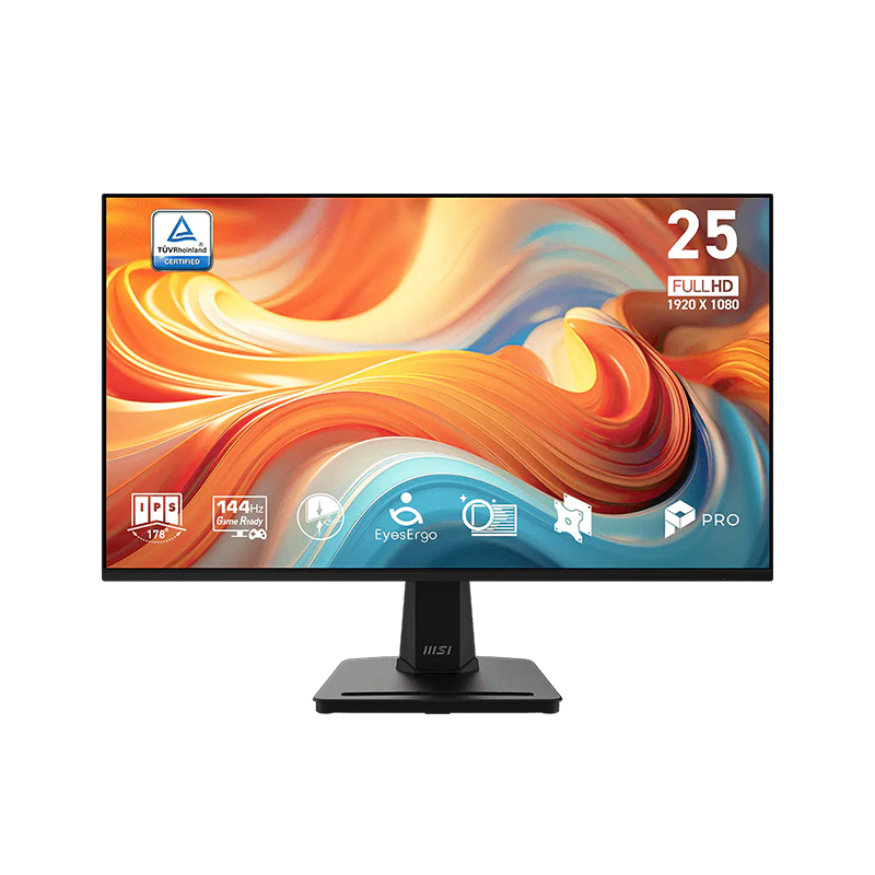 Monitor Plano Gaming MSI Pro Mp251 E14L, 24.5 FHD Ips, 144Hz, HDMI X1, VGA X1El