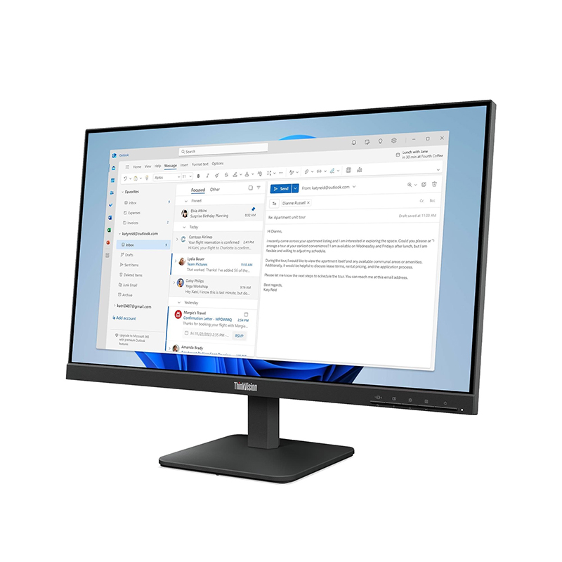 Monitor Plano Lenovo Thinkvision S24-4E, 23.8 Wled FHD Ips/Hdmi/Vgael Monitor L