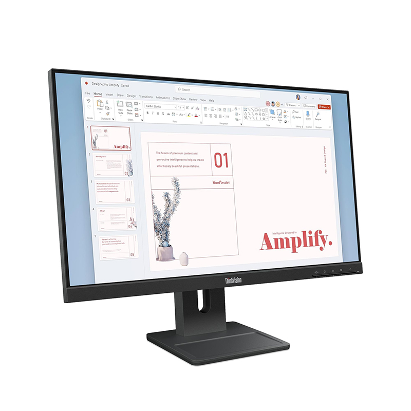 Monitor Plano Lenovo Thinkvision E24-40, 23.8 Wled FHD Ips/Hdmi/Dp/Vga/Parlantes (2W