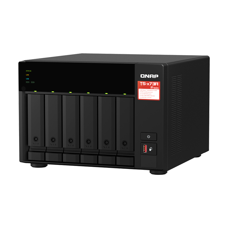 Servidor NAS Qnap Ts-673A-8G, Ryzen V1500B 4C/2.2Ghz, 8GB RAM Sodimm, Bahias: 6X3.5