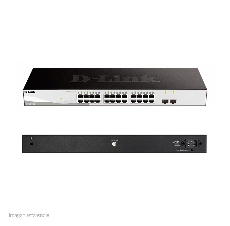 Switch D-LINK Dgs-1210 Series, Capa L2/L3, 24 Rj-45 Gbe, 2 Puertos SFP 1Gbe.capa