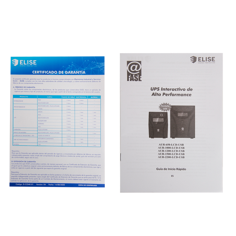 UPS Interactivo Elise Fase, Aur-1500-Lcd-Usb, 1500 VA / 900 W, Puerto Inteligente USB