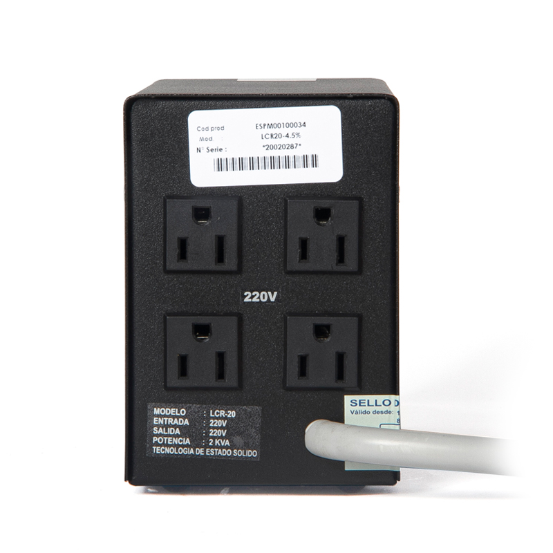 Estabilizador Monofasico Elise Ieda Poder Safe, Lcr20-4.5 , Solido, 2Kva, 220Vac, 4 T