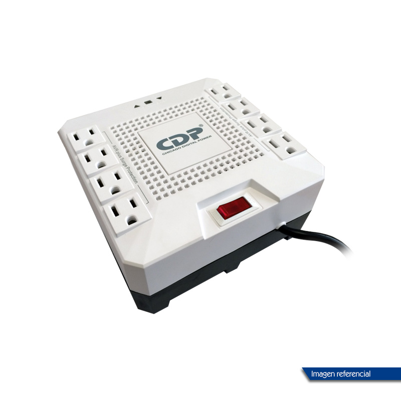 Regulador De Voltaje Cdp Rc-Avr Pro 1808I, 1800Va, 1000W, 220V, 8 Tomacorrientes. @@@