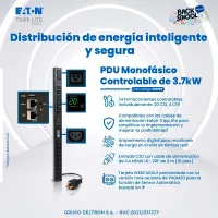Pdu Para Rack Eaton Monofásico Controlable De 3.7Kw, 24 Tomas Controlables Individual