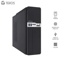 Case Con Fuente Teros Te-1032S, Slim, Micro-Atx /Mini-Itx, Usb, Audio, 250Wahorr