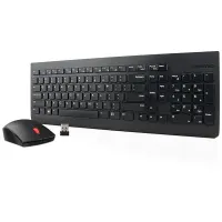 Teclado + Mouse Lenovo, Inalámbrico, Color Negro,(Kit Combo)Conexión Por Recepto