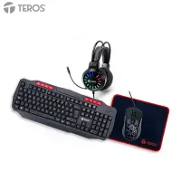 Kit 4 En 1 Teclado + Mouse + Auriculares + Mousepad Teros Te-5014Scompleta Tu Se