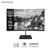 Monitor Curvo Advance Adv-2752S, 27 FHD Va, 144Hz, 1Ms, Hdmi, Dp, Audio Out, Parlant