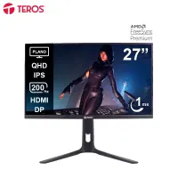Monitor Plano Gaming Teros Te-2754G, 27 QHD Ips,200Hz, 1Ms, Hdmi, Dp, Audio Out