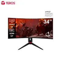 Monitor Curvo Gaming Teros Te-3412G, 34 Uwqhd Va, 180Hz, 1Ms, Hdmi, Dp, Audio Out @@