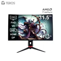 Monitor Curvo Gaming Teros Te-3219G, 31.5 FHD Va, 240Hz, 1Ms, Hdmi, Dp, Audio Out @@
