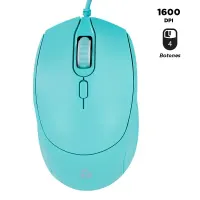 Mouse Óptico Teros Te-1227S, 800-1200-1600 Dpi, Usb, 4 Botones, Color Verdedisfr