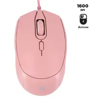 Mouse Óptico Teros Te-1226S, 800-1200-1600 Dpi, Usb, 4 Botones, Color Rosadodisf