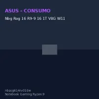 Nb Asus Rog Strix G16 G614Fp-Rv010W/16 Wuxga Ips/Ryzen 9 9955Hx 5.4G/16G Ddr5/1Tb Ss