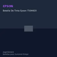 Botella De Tinta Epson T504420-Al, Color Amarillo, Contenido 70Ml.para Impresora