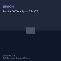 Botella De Tinta Epson 774 (T774120), 140Ml, Tinta Negra, Para Impresoras Epson Workf