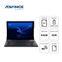 Tablet Advance Smartpad Sp5706 + Teclado, 10.1 Wxga Ips, 4GB Ram, 64Gb, Android 13 @