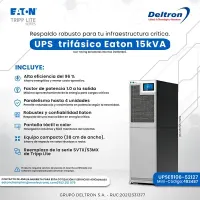 UPS Trifasico Eaton 15Kva, Con 1 String De Baterias Internas (1X36X9Ah)El Respal