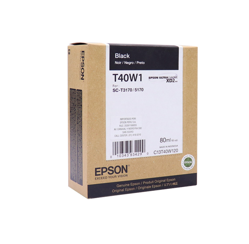 Cartucho De Tinta Epson T40W120, Ultrachrome Xd2,Contenido 80Ml, Color Negro.las