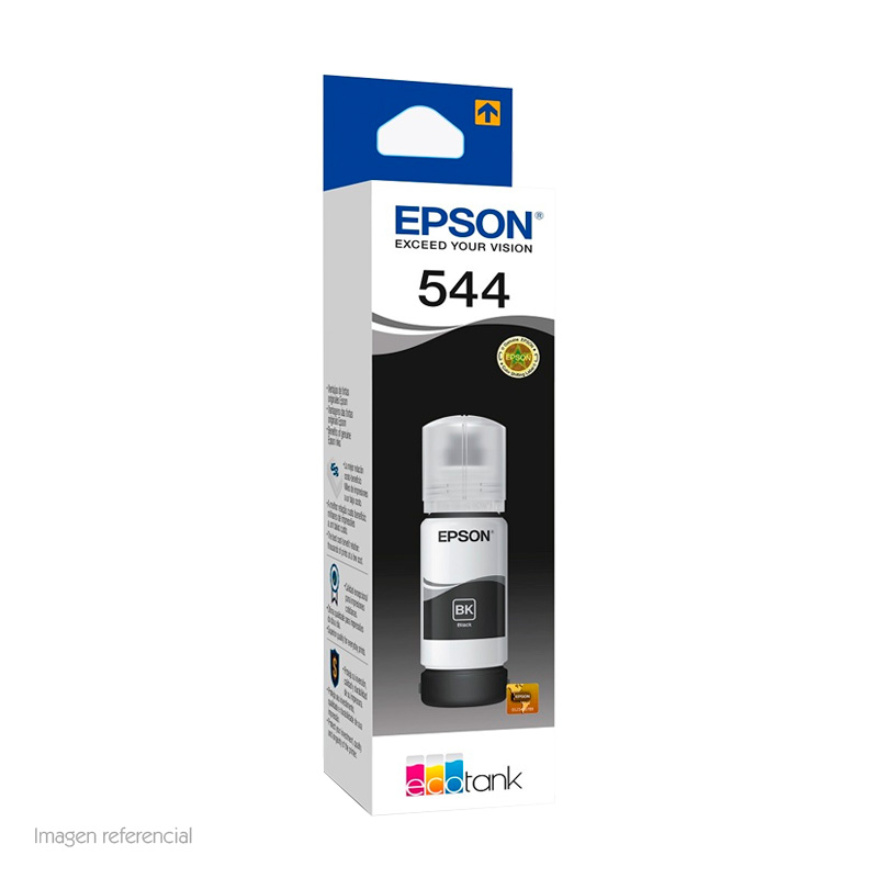 Botella De Tinta Epson T544120-Al, Color Negro, Contenido 65Ml.para Impresoras E