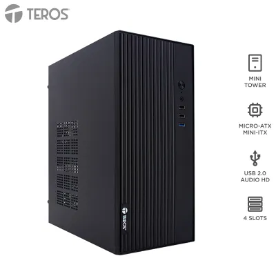 Case Teros Te-1035S, Mini Tower Atx, 250 W, USB 3.0 / 2.0, Audio Hd, Negropresen