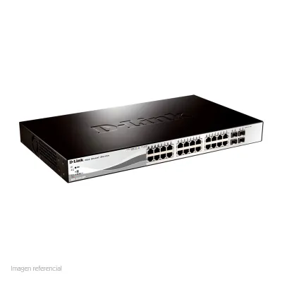 Switch D-LINK Dgs-1210-28P, Capa 2, Poe, 24 Rj-45Lan Gbe, 4 Puertos Sfp, Auto Mdi/Mdi