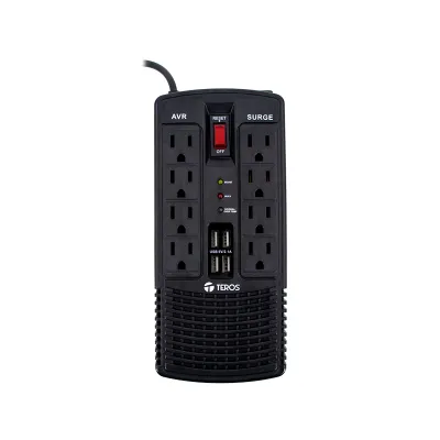 Estabilizador De Voltaje Teros Te-7180 Avr1200Va / 600W 184-276 Vacprotege Tus E