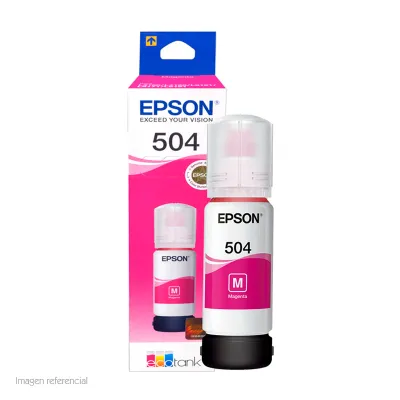 Botella De Tinta Epson T504320-Al, Color Magenta,Contenido 70Ml.para Impresoras