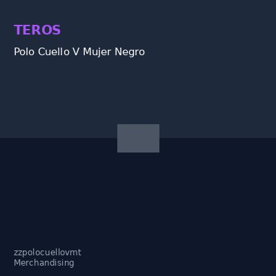 Polo Cuello V Mujer Negro
